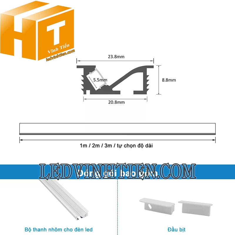 Thanh nhôm định hình hắt chân tường tại TPHCM