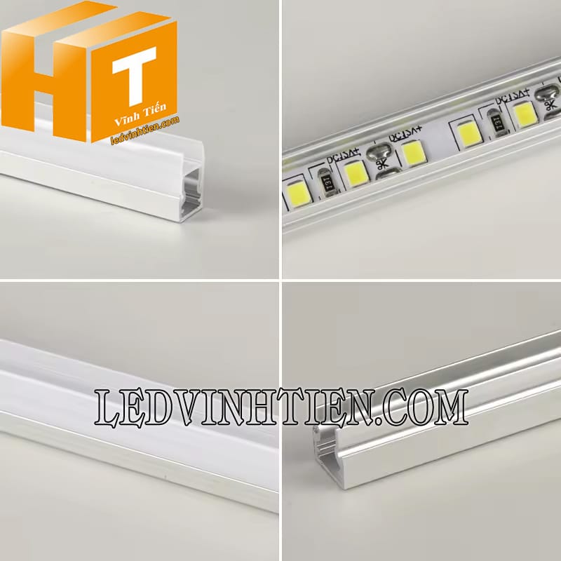 Thanh nhôm định hình led dây kẹp viền kính