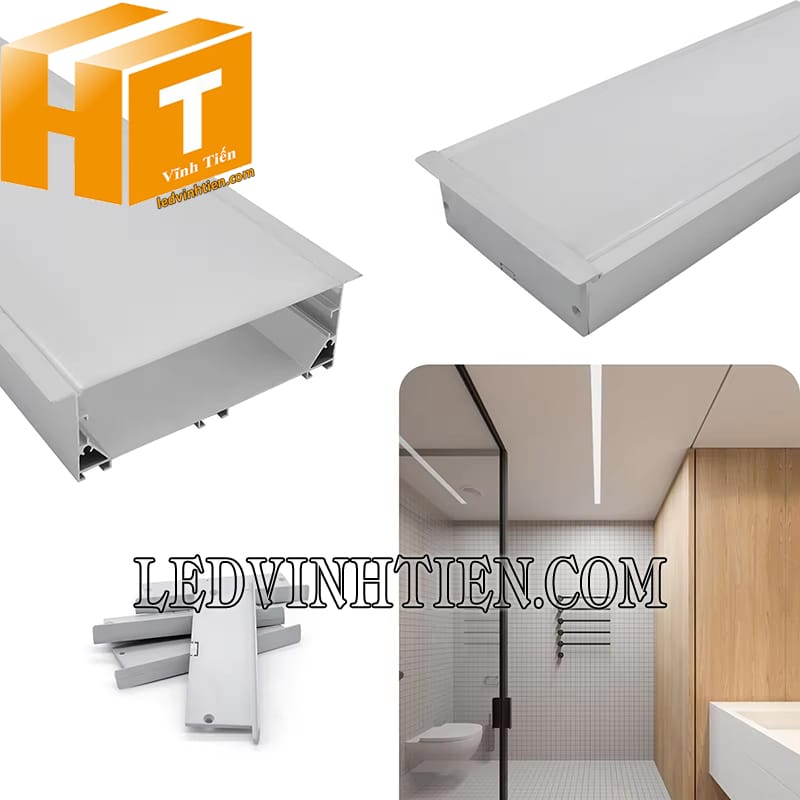 Thanh nhôm định hình gắn âm trần 116x40mm