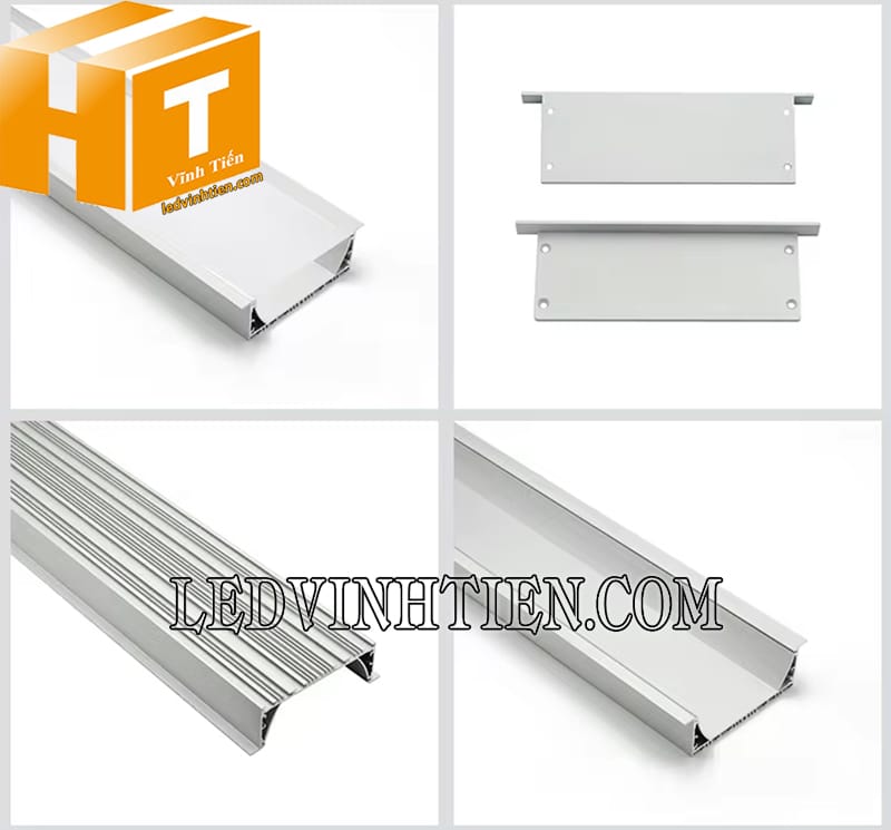 Thanh nhôm định hình YW lắp âm 116x40mm