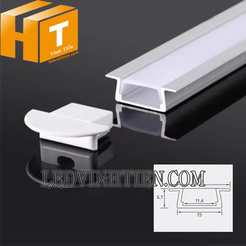 Thanh nhôm profile YW gắn âm 22x6mm