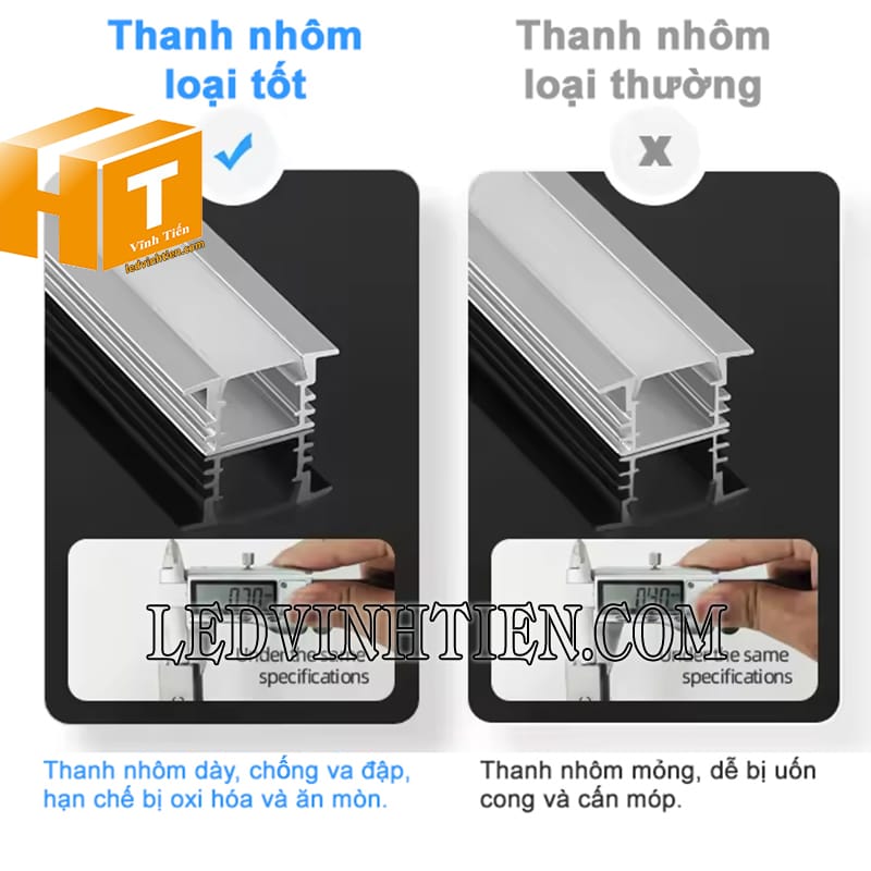 Thanh nhôm profile định hình YW 25x12mm 