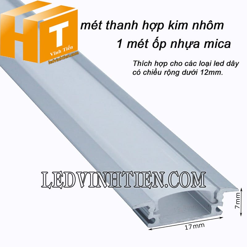Thanh định hình led chữ YW 25x7mm lắp âm