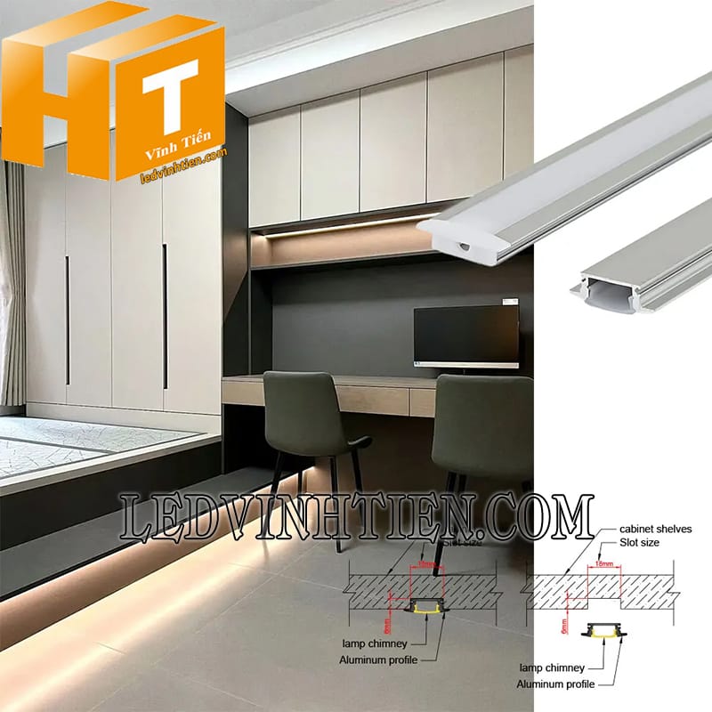Thanh định hình nhôm chữ YW trang trí nội thất