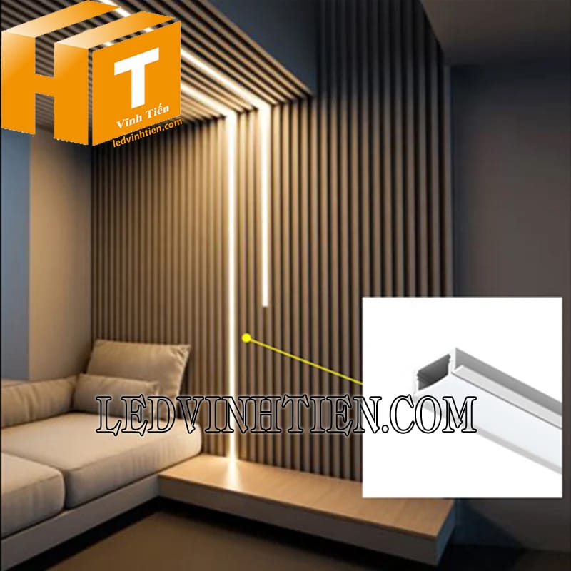 Thanh định hình nhôm YW âm 25x7mm cao cấp
