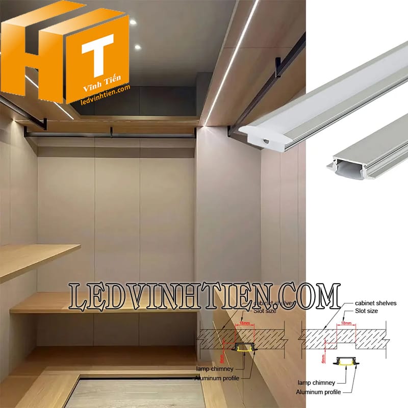 Thanh nhôm profile âm tường cao cấp