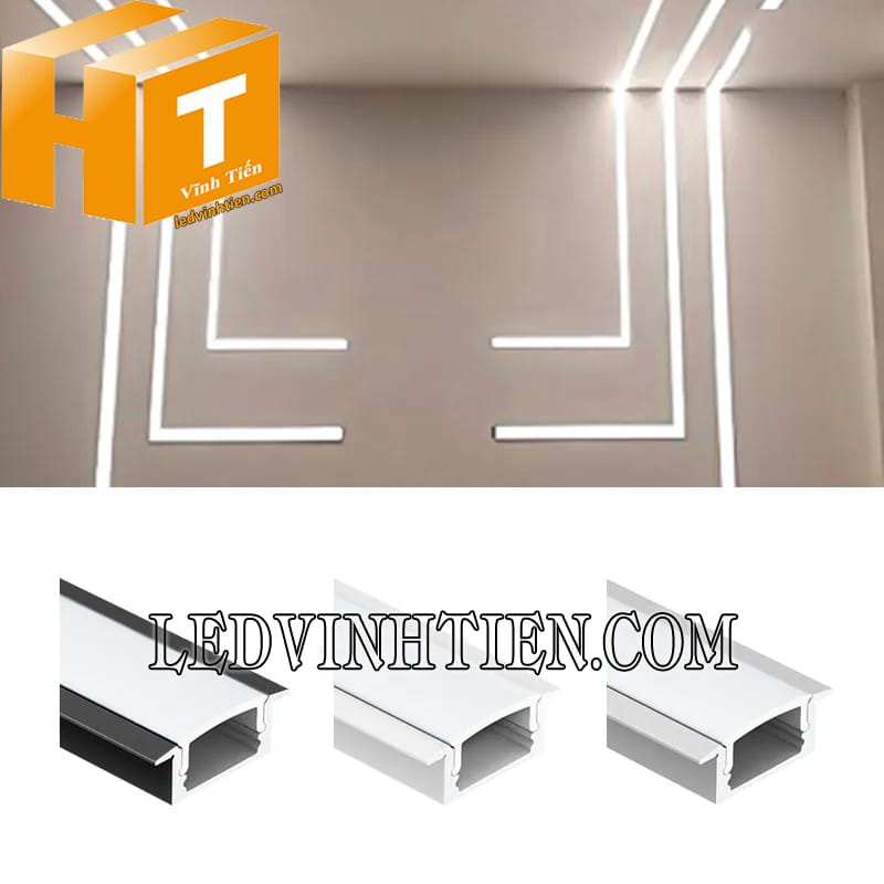 Thanh profile nhôm âm tường 25x7mm giá rẻ