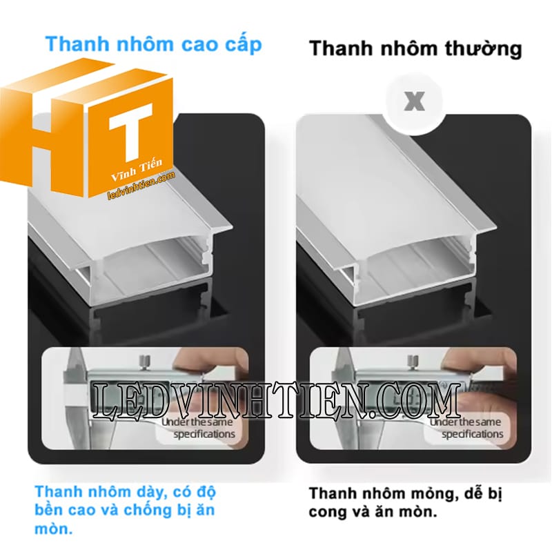 Thanh nhôm định hình YW âm 30x10mm cao cấp