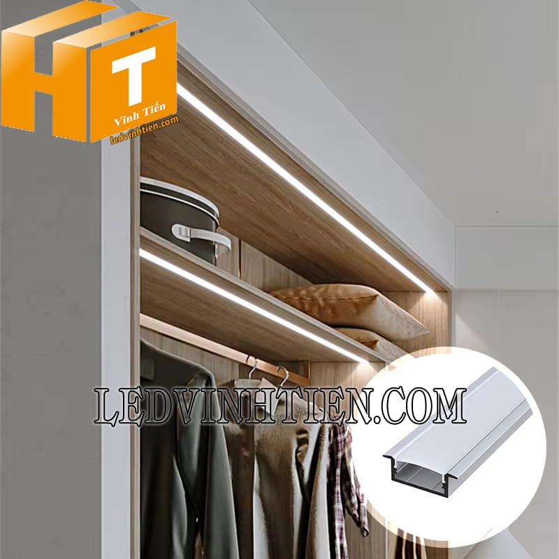 Thanh nhôm profile chữ YW lắp âm 30x10mm