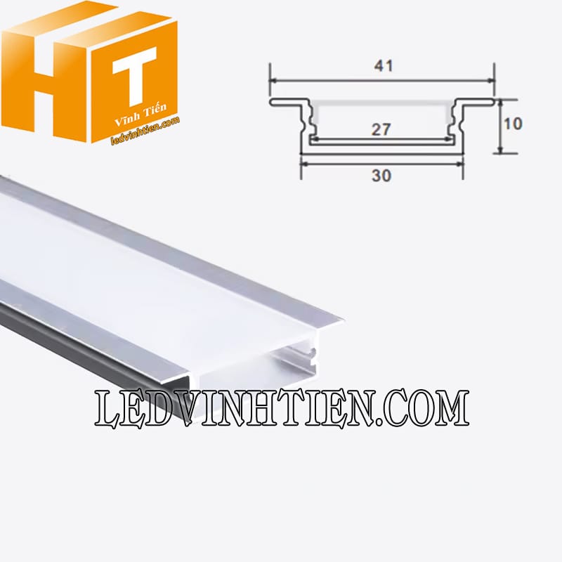 Thanh nhôm định hình YW âm 41x10mm