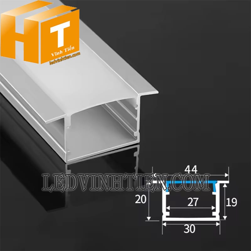 Thanh nhôm định hình chữ YW âm trần 44x20mm