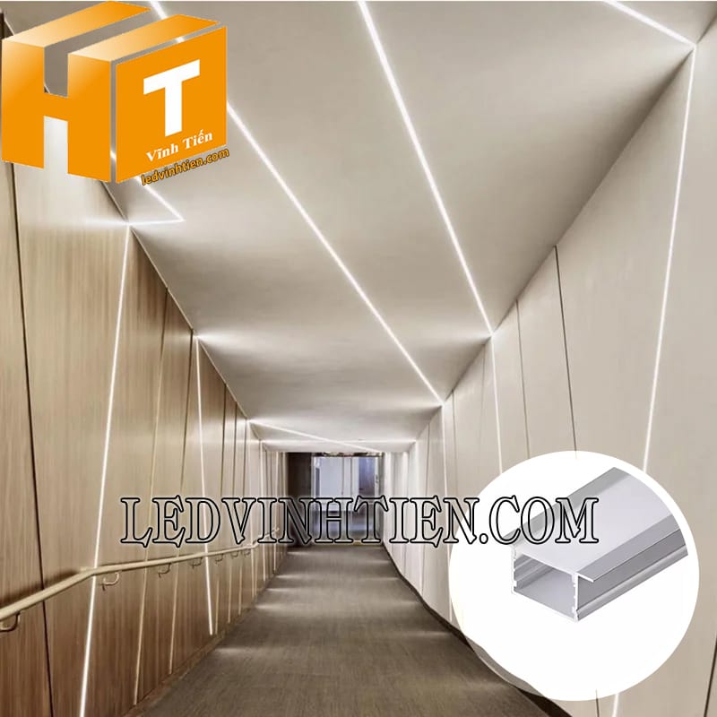 Thanh profile nhôm YW lắp âm 44x20mm