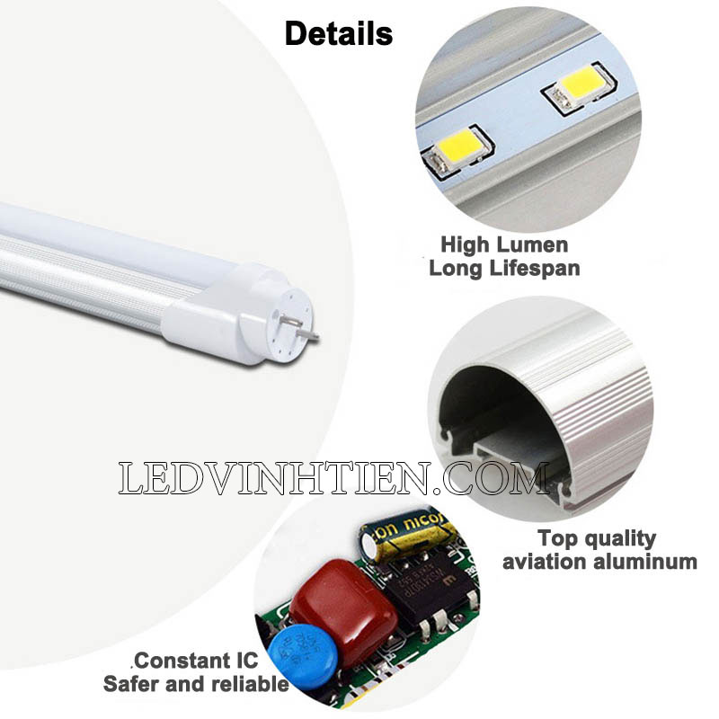 Tuýp led 30W nhôm tản nhiệt loại tốt, giá rẻ, Ledvinhtien.com