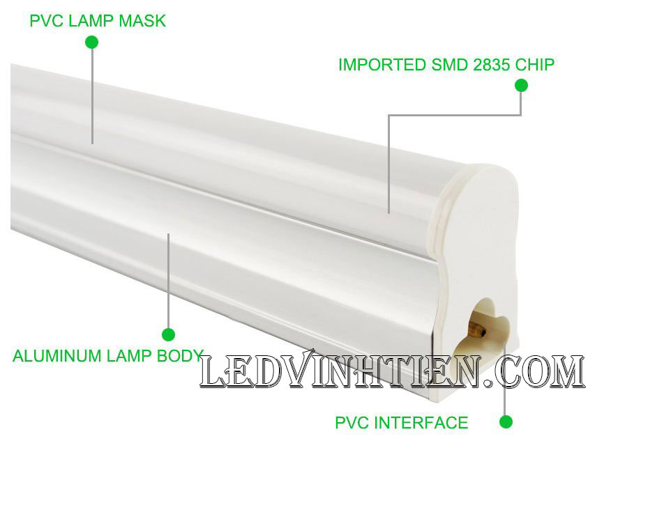 Đèn tuýp led T5 18W 1m2 liền máng