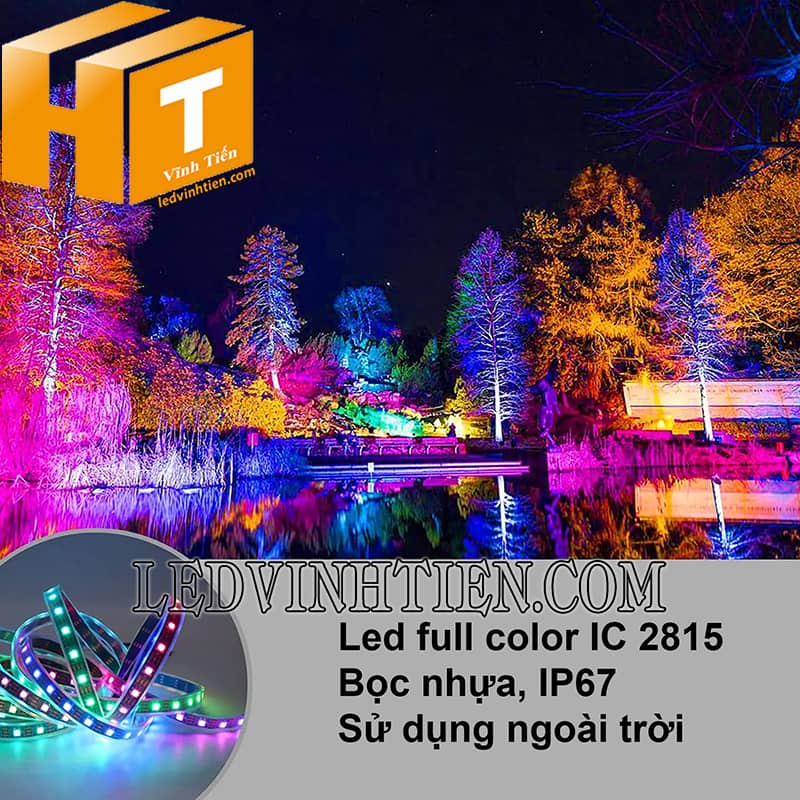 Led dây dán IC 2815 full color bọc ống