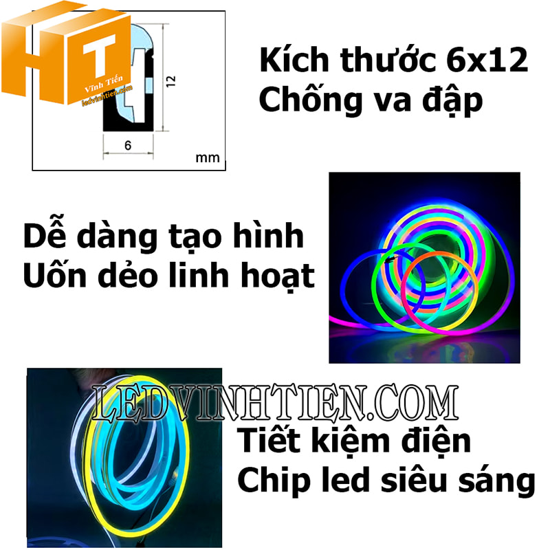 Led neon full color 6x12mm 12V loại tốt