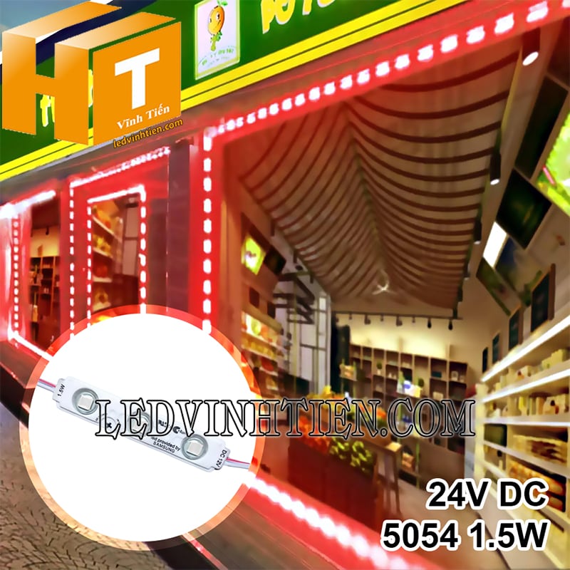 Led module 3 bóng màu đỏ trang trí cửa hàng
