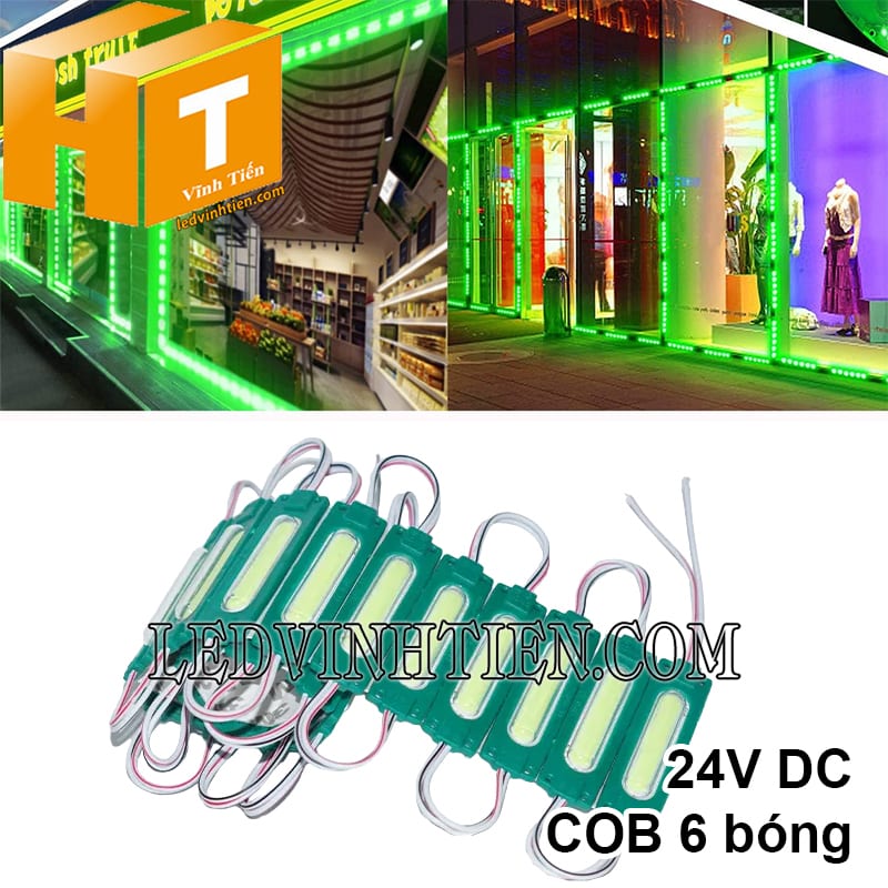 Led module 6 bóng COB xanh lá