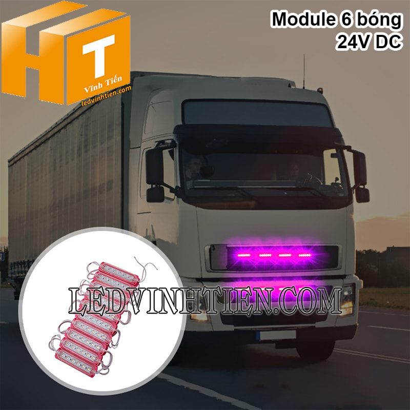Led module hắt 6 bóng màu hồng
