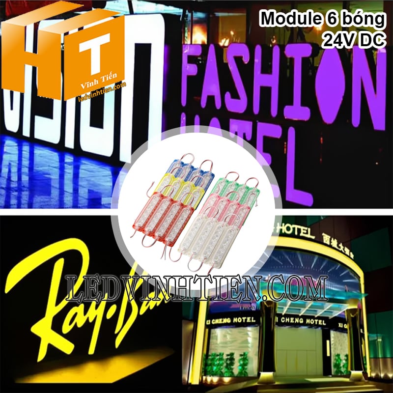Đèn led hắt 6 bóng 24V DC làm chữ phát sáng