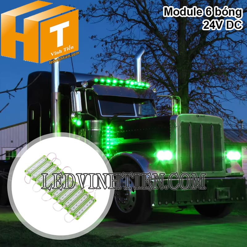 Led module 24V DC 6 bóng xanh lá