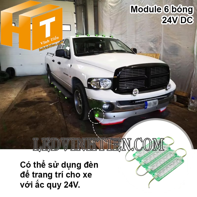 Led module 6 bóng trang trí xe hơi