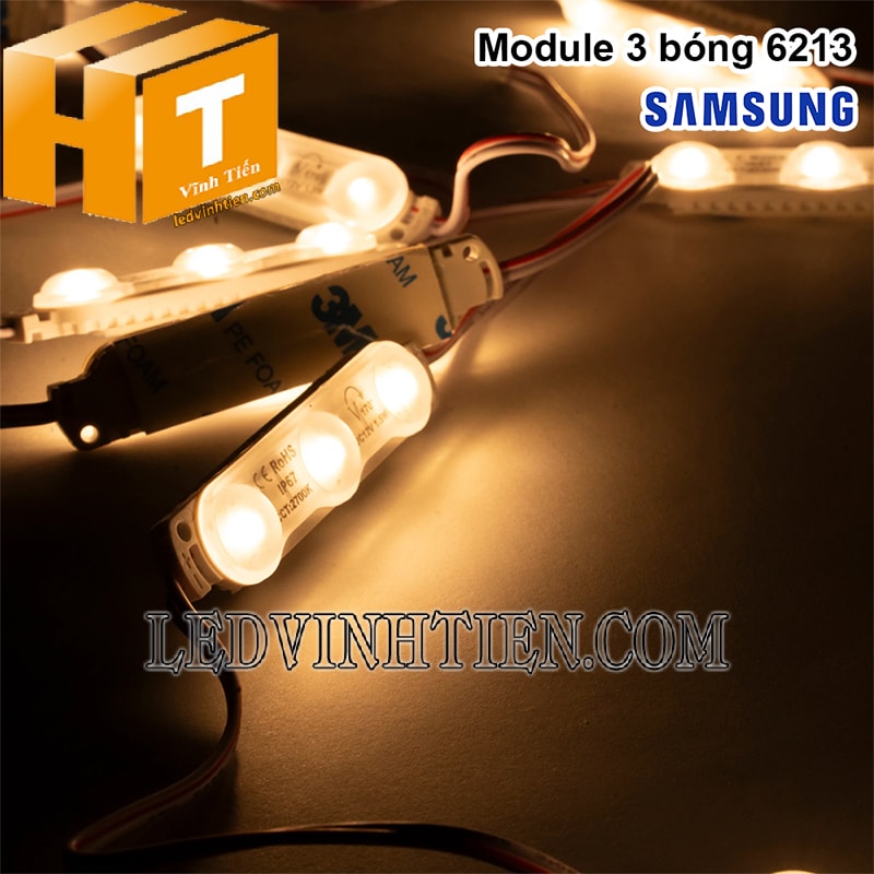 Led module 3 mắt lồi Hàn Quốc màu vàng
