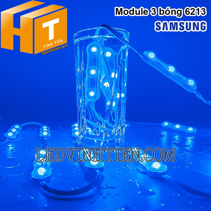 Led 3 mắt chống nước màu xanh dương