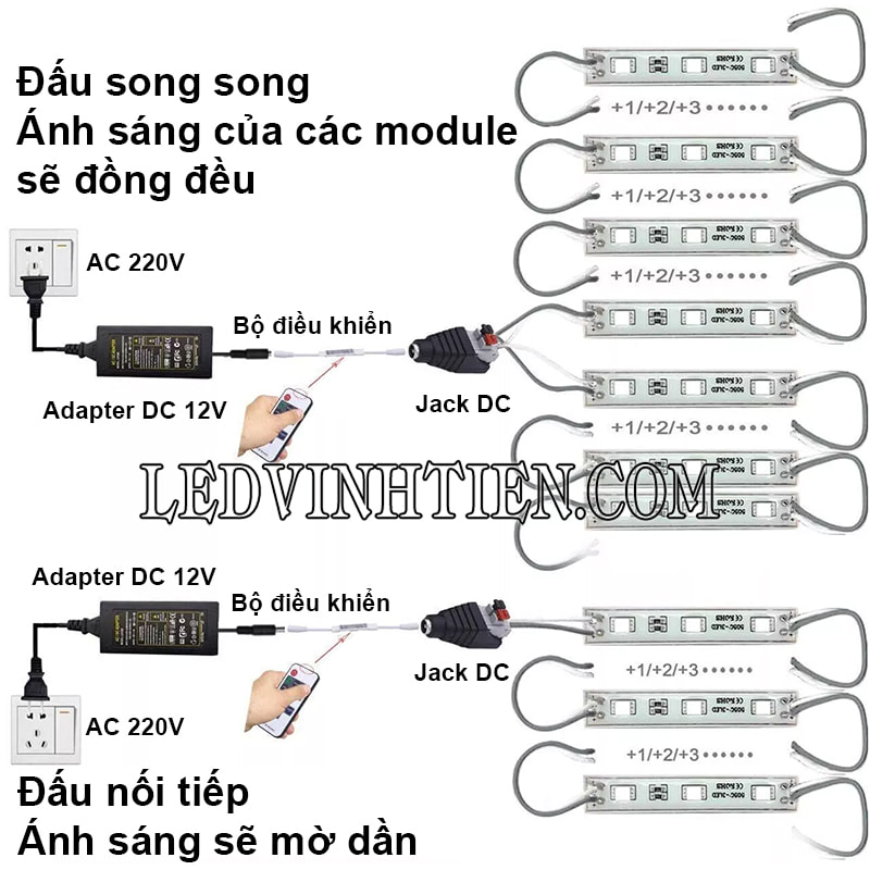 Led hắt 3 mắt dùng với adapter