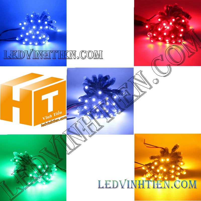 Bóng Led đúc f5 màu đỏ loại tốt, giá rẻ, siêu sáng, dây đồng, dùng hắt chử, logo quảng cáo, trang trí noel