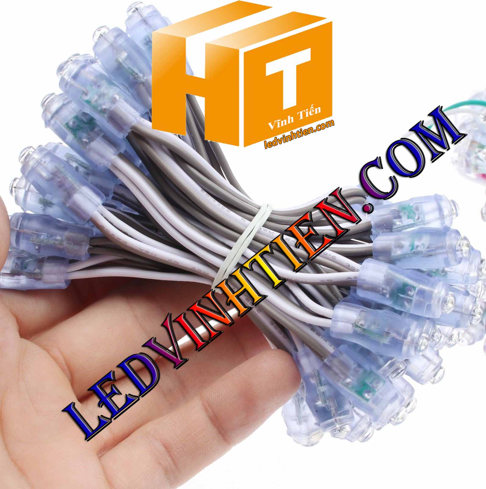 Bóng Led đúc f5 màu vàng loại tốt, giá rẻ, siêu sáng, dây đồng, dùng hắt chử, logo quảng cáo, trang trí noel