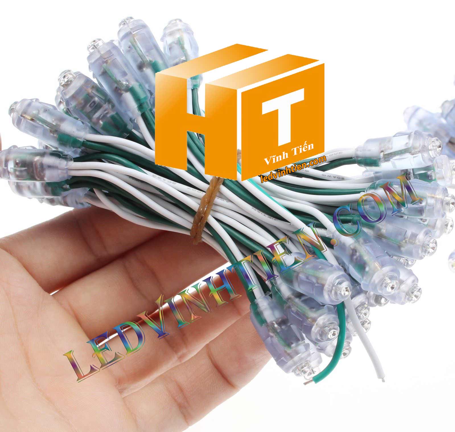 Led đúc f5 màu xanh lá loại tốt, giá rẻ, siêu sáng, chiếu sáng ngoài trời, trong nhà