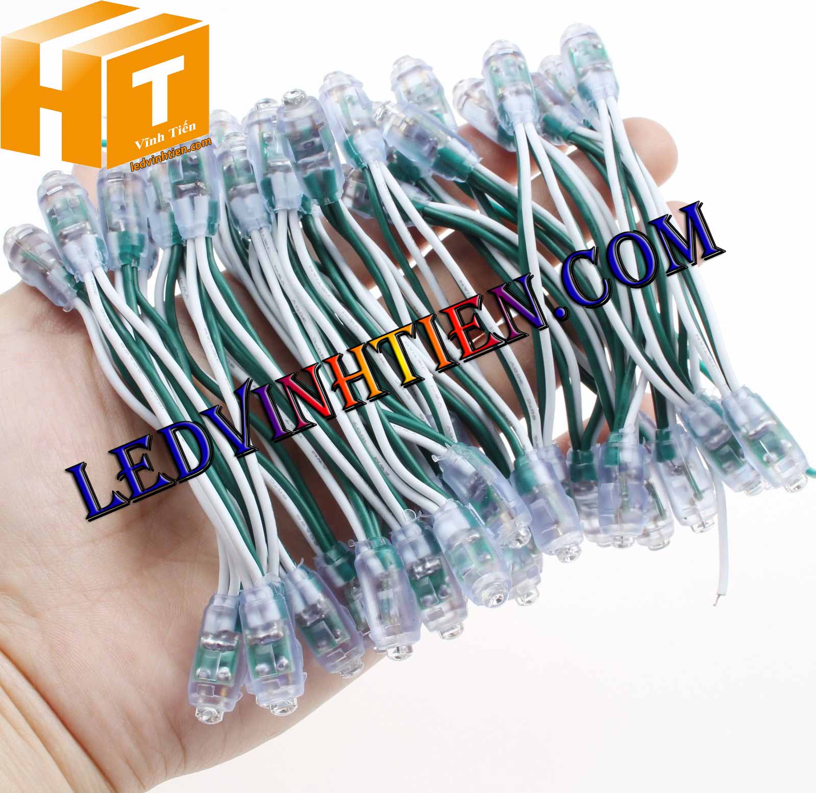 Led đúc f5 màu xanh lá loại tốt, giá rẻ, siêu sáng, chiếu sáng ngoài trời, trong nhà