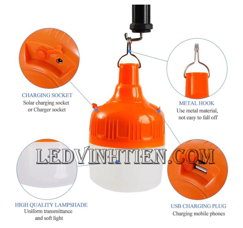 Đèn led búp năng lượng mặt trời 50W. sử dụng năng lượng mặt trời chiếu sáng từ 3-5 năm không lo tốn tiền điện,  hiêu JINDIAN, Thời gian chiếu sáng đến 12-14 giờ liên tục, Đèn có tính năng tự động bật khi trời tối và tắt khi trời sáng.  Lắp đặt dễ dàng, phù hợp mọi địa hình,  Thắp sáng suốt đêm, tránh xa sự dòm ngó của trộm cắp  Kèm theo điều khiển bật/tắt từ xa và chế độ hằng giờ hiện đại giúp cuộc sống của bạn dễ dàng và tiện lợi hơn bao giờ hết.  Tấm pin công nghệ Poly, tuổi thọ lên đến 10-12 năm. Thích hợp lắp đặt trong nhà, các ki ốt, nhà hàng, trên tàu thuyền. sản phẩm đèn năng lượng dùng ngoài trời, loại tốt, giá rẻ, chất lượng, siêu sáng, cảm úng chuyển động, chính hãng ledvinhtien.com