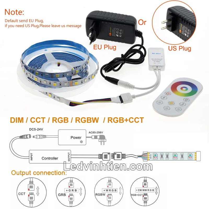 Cách lắp đặt Led dây 5v RGBW