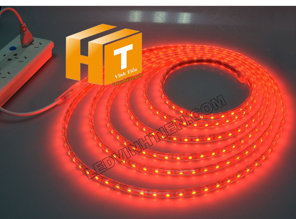 ledvinhtien.com hình ảnh chụp mọi góc cạnh của đèn led dây 220V chíp led 5050 ánh sáng màu đỏ loại tốt, giá rẻ, chất lượng, siêu sáng, dùng chiếu sáng ngoài trời, hắt trần, quấn cây, trang trí nội thất, ngoại thất, chiếu sáng công viên, xem thêm led dây màu đỏ