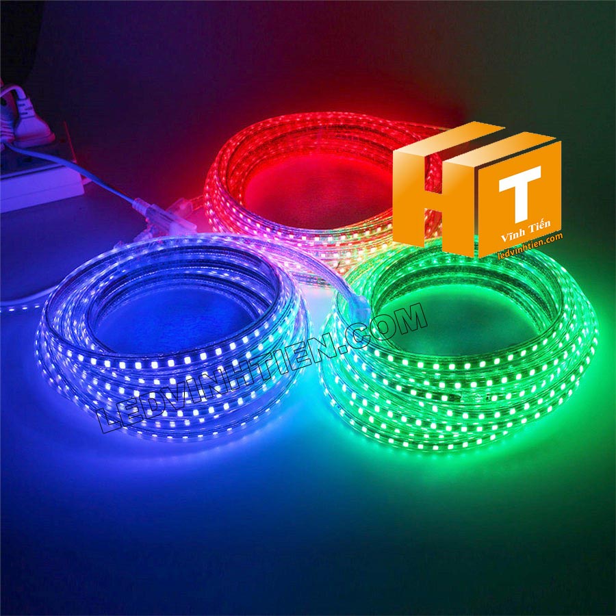 ledvinhtien.com hình ảnh chụp mọi góc cạnh của đèn led dây 220V chíp led 5050 ánh sáng màu đỏ loại tốt, giá rẻ, chất lượng, siêu sáng, dùng chiếu sáng ngoài trời, hắt trần, quấn cây, trang trí nội thất, ngoại thất, chiếu sáng công viên