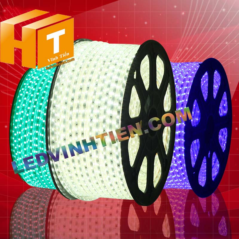 ledvinhtien.com hình ảnh chụp mọi góc cạnh của đèn led dây 220V chíp led 5050 ánh sáng màu xanh lá loại tốt, giá rẻ, chất lượng, siêu sáng, dùng chiếu sáng ngoài trời, hắt trần, quấn cây, trang trí nội thất, ngoại thất, chiếu sáng công viên