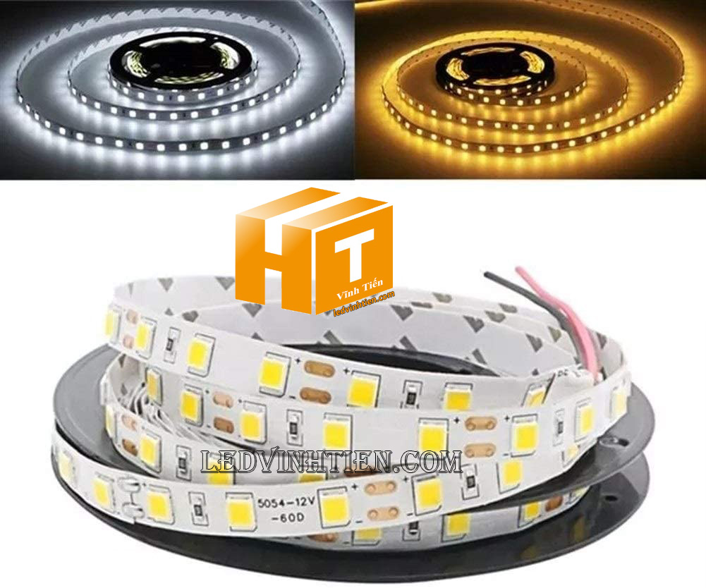 Led dây dán 5054 samsung siêu sáng ánh sáng màu trắng có loại có keo một lớp và hai lớp, chip led cao cấp, hiệu samsung phân phối sỉ trên toàn quốc như tphcm, hà nội, bình dương, đà nẵng, cần thơ, tuy hòa phú yên. Led dây 5054 dùng chiếu sán ngoài trời, trong nhà, chiếu sáng biển hiệu, hắt trần, tủ kệ trưng bày, bếp, quầy bar, khu vui chơi giải trí, phân phối chính hãng led dây samsung tại ledvinhtien.com