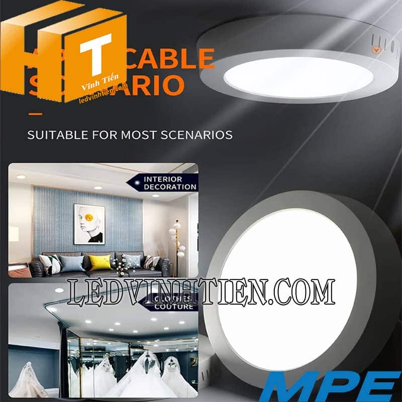 Đèn led panel ốp trần nổi SRPL-12w trắng, vàng loại tốt