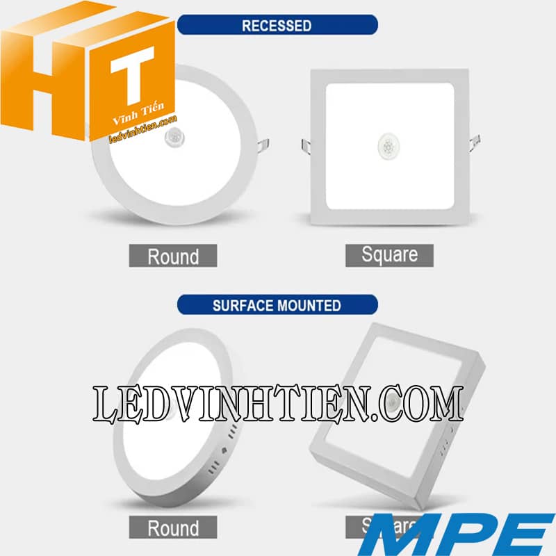 Đèn Led Panel Vuông nổi trần cảm biến 12W giá rẻ