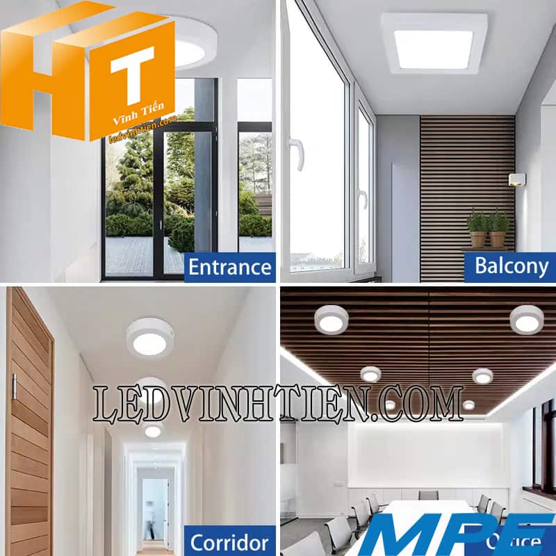 Đèn led panel ốp trần nổi vuông 18w SSPL18 MPE chính hãng