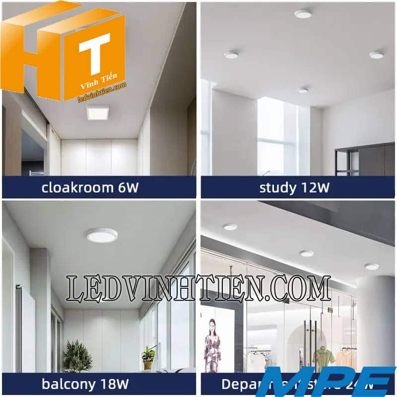 Đèn led panel ốp trần nổi vuông 6w siêu sáng