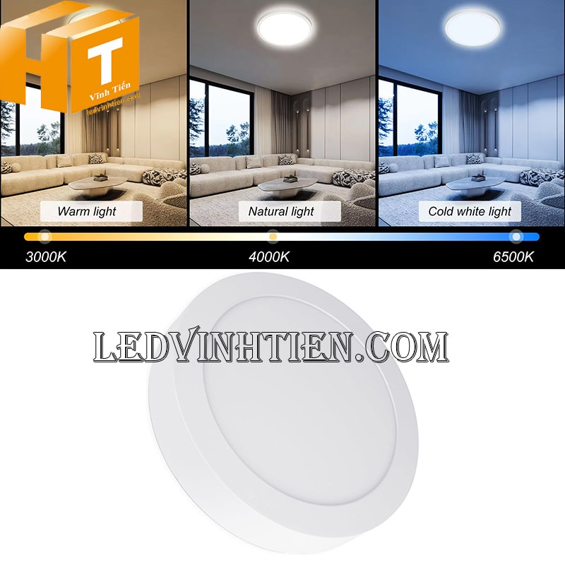 Đèn led ốp trần 3 chế độ 12w