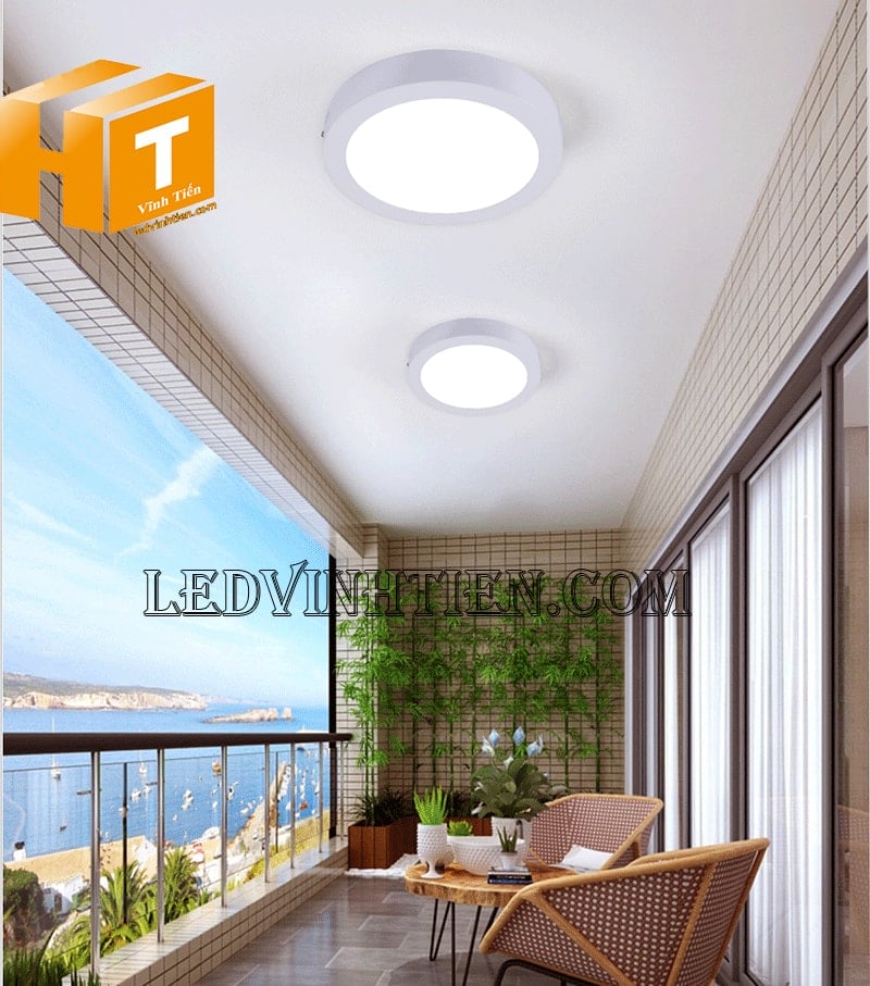 Đèn ốp trần tròn 12w 3 màu dùng cho hành lang