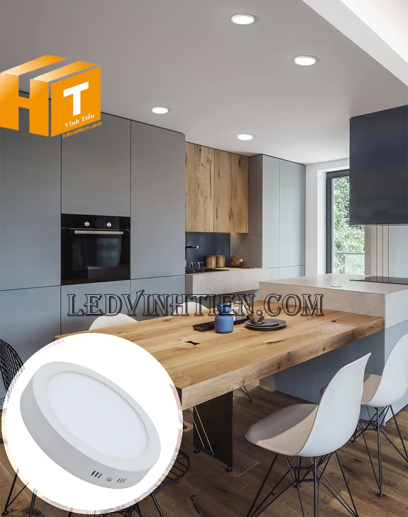Đèn ốp trần tròn 12w 3 màu dùng cho nhà bếp