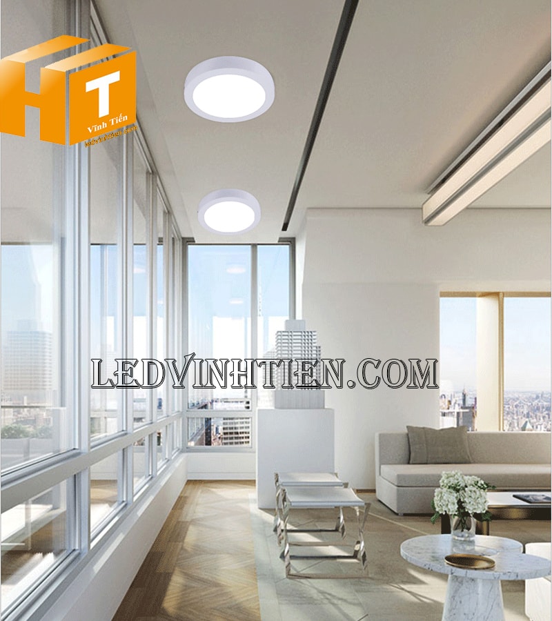 Đèn ốp trần tròn 12w 3 màu dùng cho phòng khách