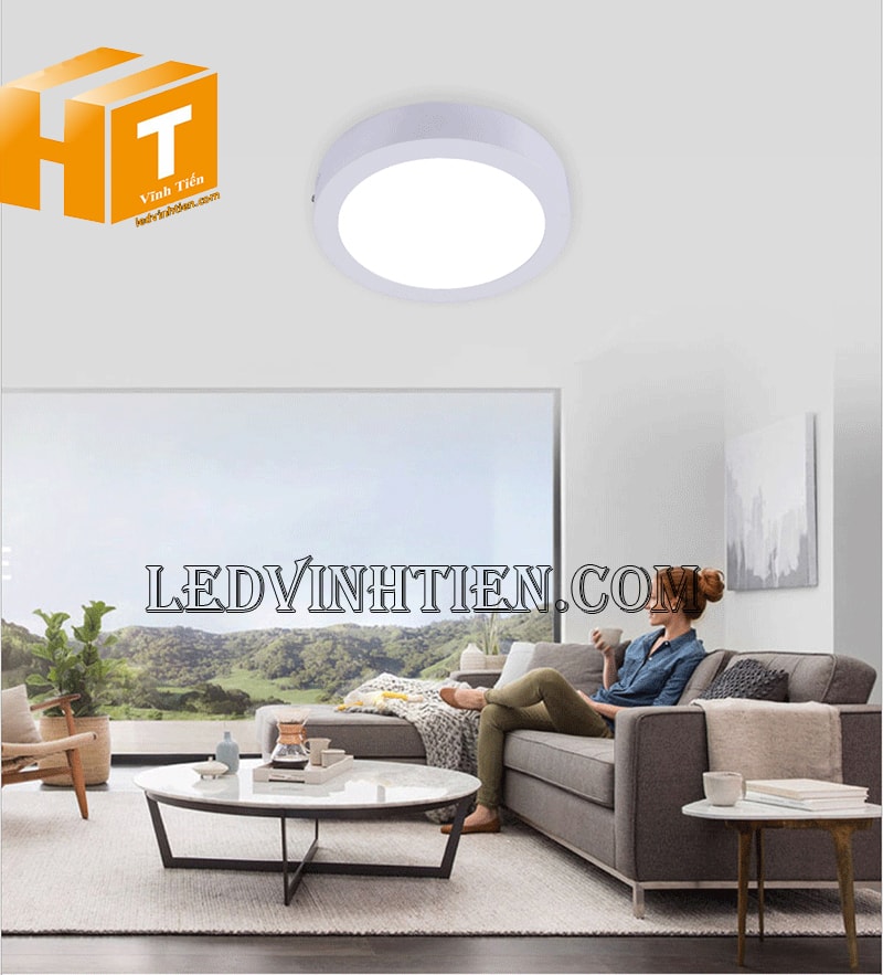 Đèn ốp trần tròn 12w 3 màu dùng cho phòng ngủ