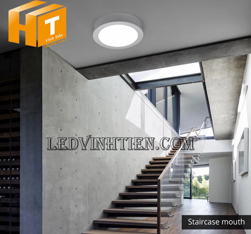 Đèn led ốp nổi tròn 12w màu trắng chiếu sáng cầu thang
