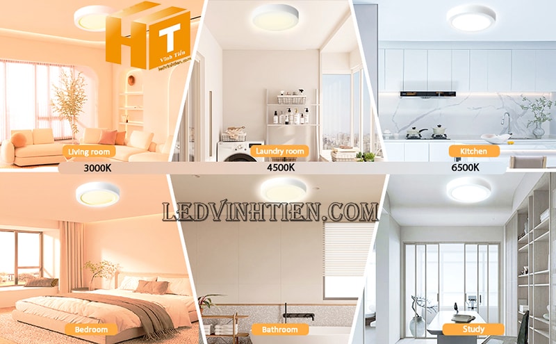 !Đèn led ốp trần 12w tròn vỏ màu trắng